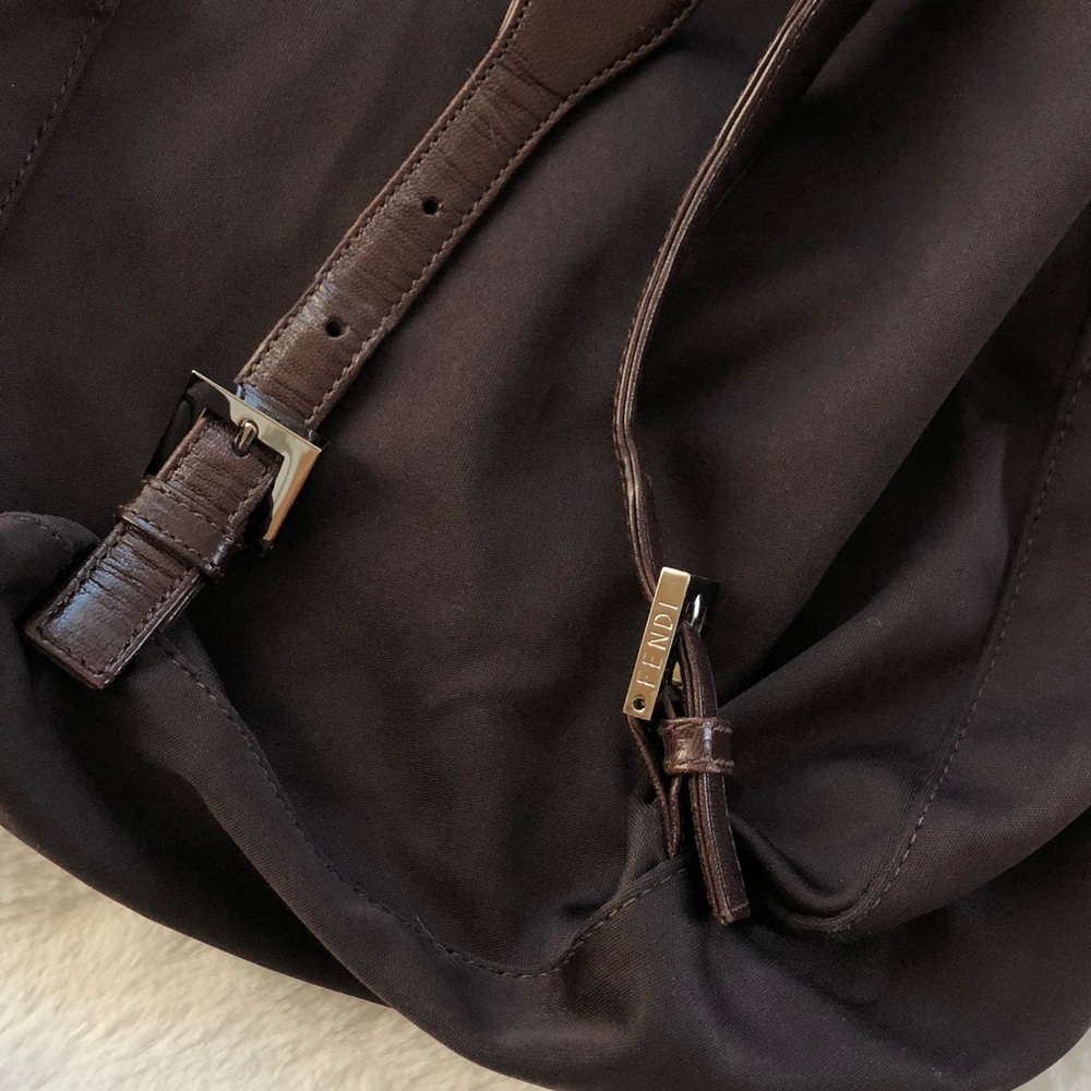 FENDI Brown Nylon Backpack w/ Leather Trim - Picture 8 of 8